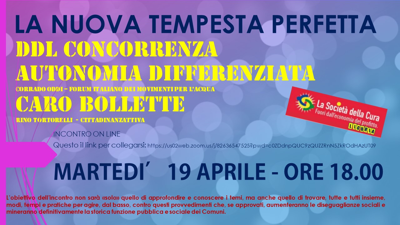 Iniziativa DDL Concorrenza Liguria 19 4 22