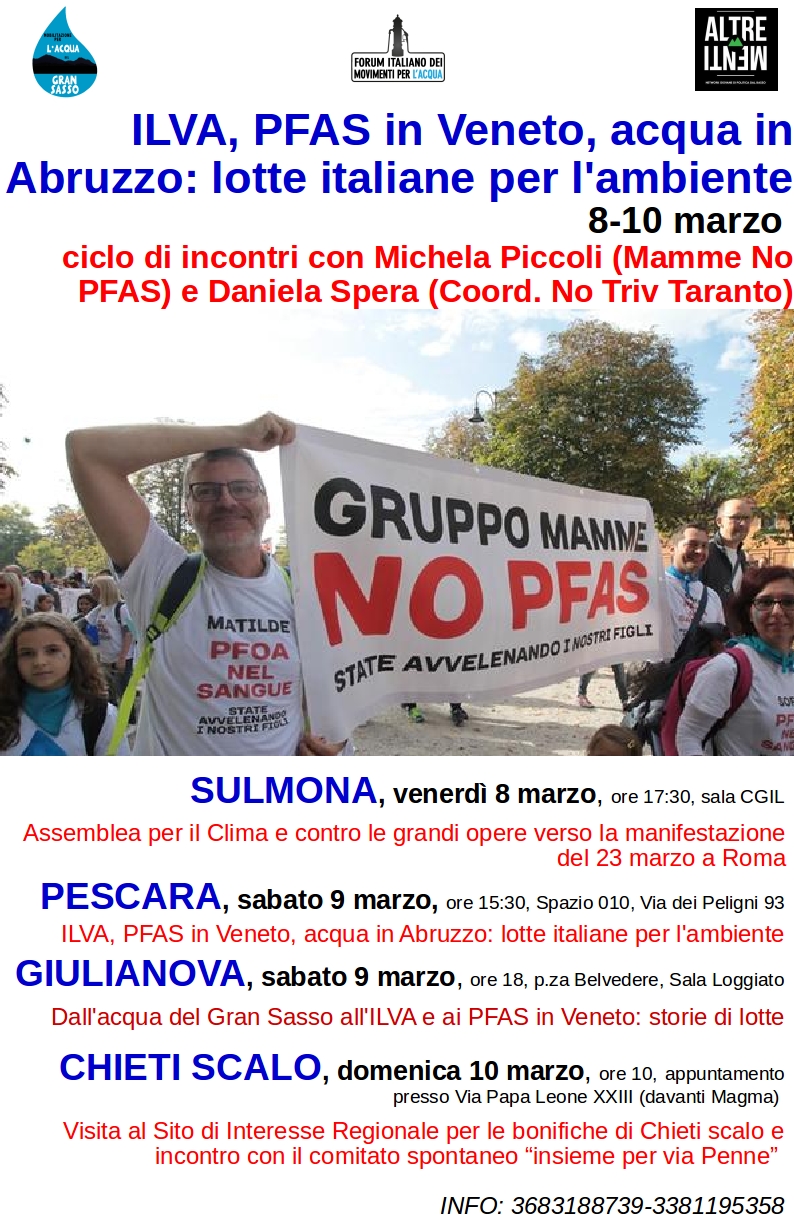 Locandina 8 10 marzo 2019 PFAS ILVA