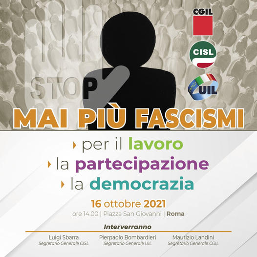 Manifestazione mai più fascismi 16 10 21