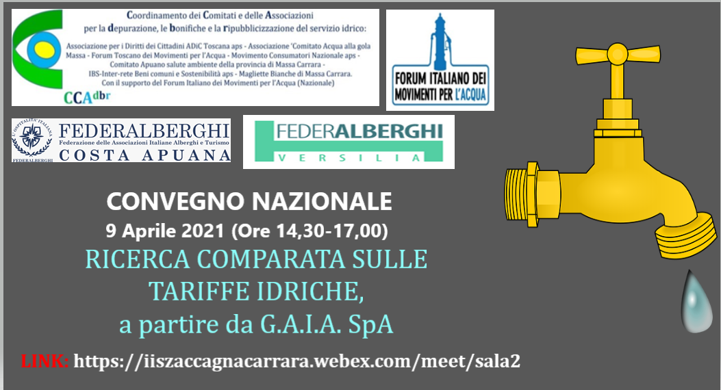 WEBINAR CCADBR FIMA FEDERALBERGHI tariffe idriche 9 4 21